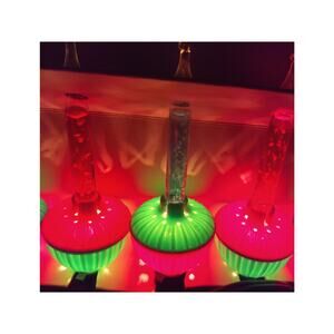 Vintage GEM 7 Light Bubble Set Christmas Holidays Red Green READ AS IS